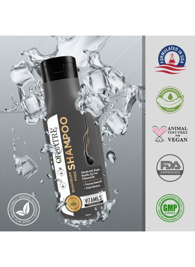 Orgatre Anti Dandruff Shampoo 250ml | Tea Tree, Ginger & Rosemary Extracts with Aloe Vera & Zinc Pyrithione | Sulphate Free Herbal Shampoo for Flake Control, Itchy Scalp & Hair Fall Reduction | Men & Women, All Hair Types - Image 2