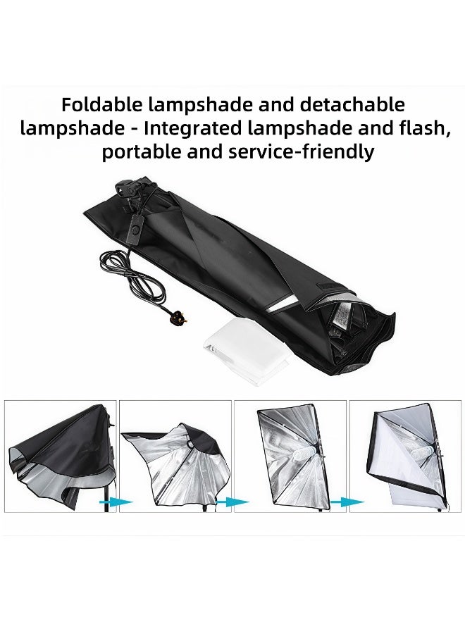 Glanfen Photography Lighting Kit, 2 * 105W 5500K Temperature Bulbs, 2 * 50x70cm SoftBoxes, 2 * Tripods Stand and Carry Bag for Video Recording Portraits Photo Shooting  - Image 5