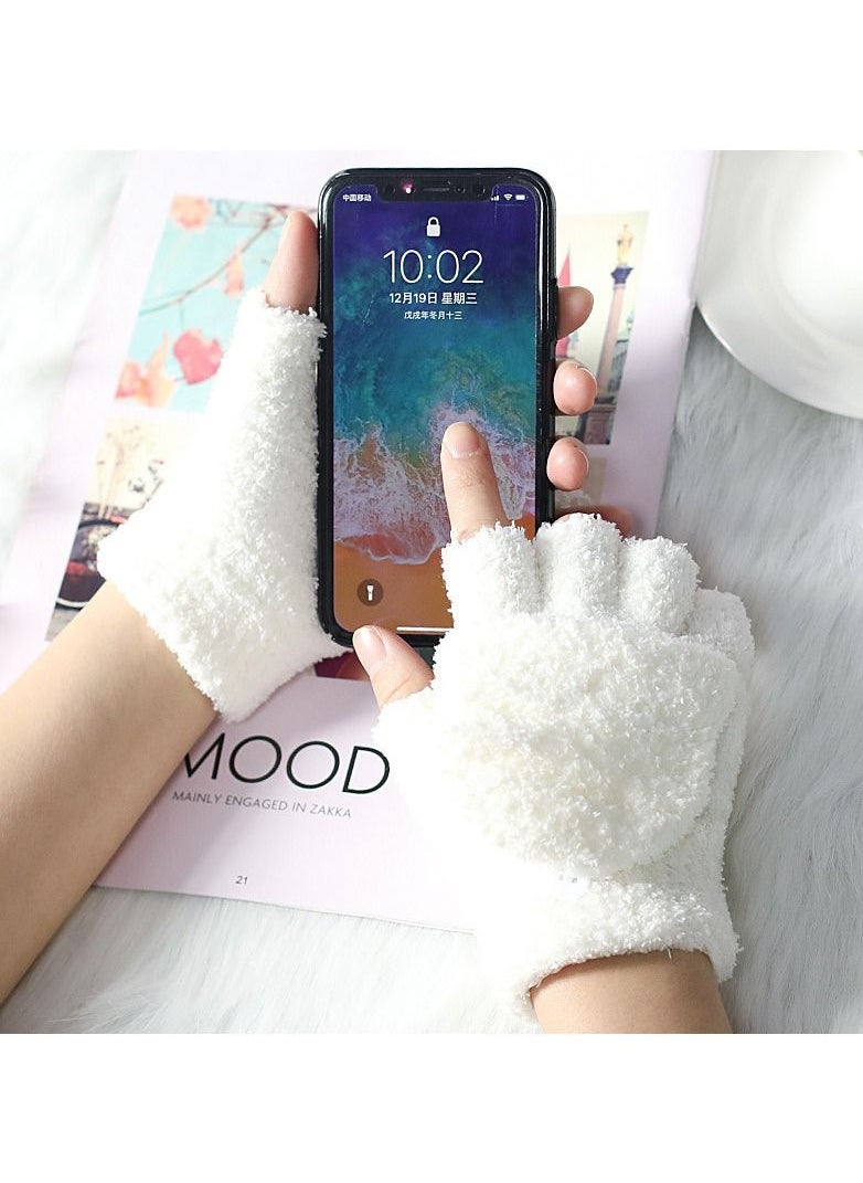 Golovejoy Women's Warm Plush Windproof And Cold Proof Lovely Gloves 