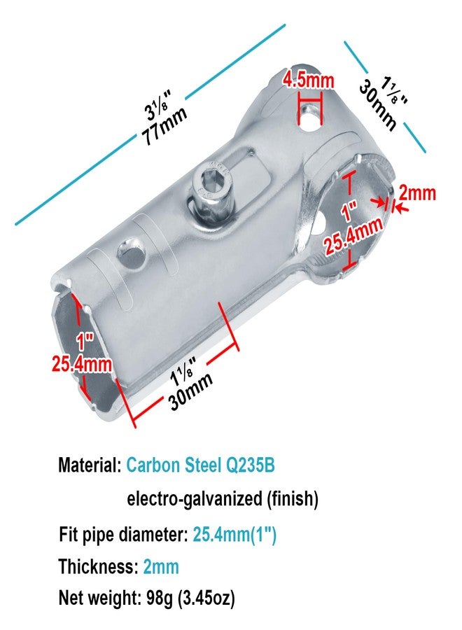 eoere 20 Sets T Pipe Clamp Connector, Tee Clamps Fits OD 1.000" Round Tube and 3/4" EMT Conduit - Image 3