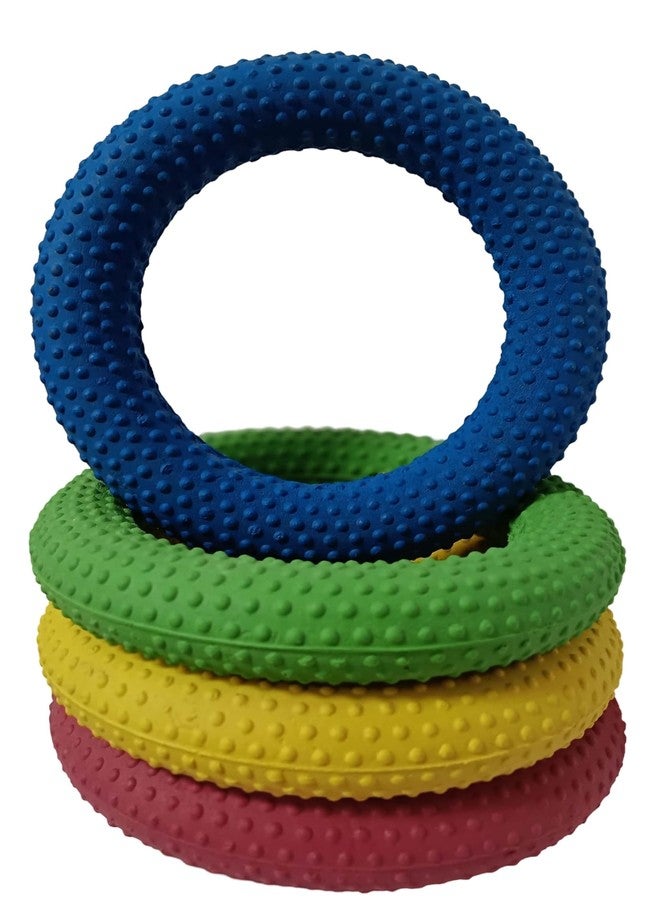 Tima Deck Tennis Rings: Outdoor Party, Beach & Playground Game for Adults, Kids & Families - Set of 4 Rubber Disks for Tennikoit Games (Dotted) - Image 1