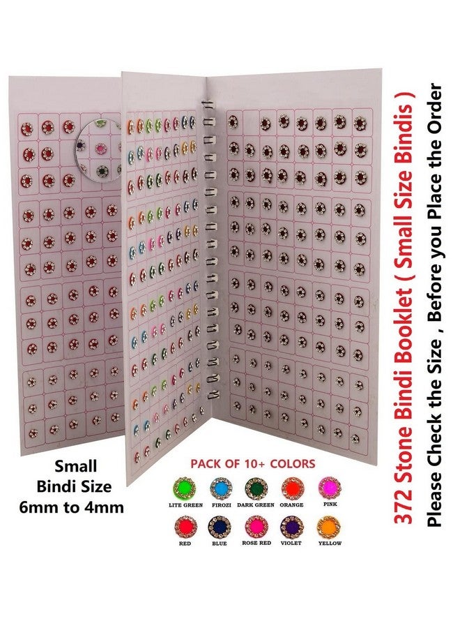 THANUS CRAFT THANU'S CRAFT Multicolor Diamond Bindi Forehead Pottu Sticker kumkum Tiny Stone Bindi Book for Girls and Ladies (372 Small Stone Bindi Booklet) - Image 4