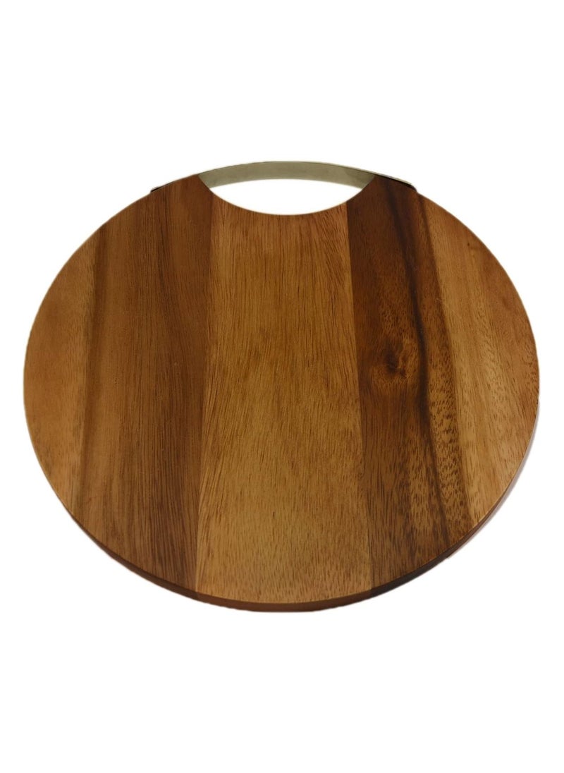 BILLI - Billi Acacia Wood Circular Round Cutting Board, Modern And Exquisite Design, For Any Kitchen, Food Preparation Tools For Kitchen Lovers - Image 1