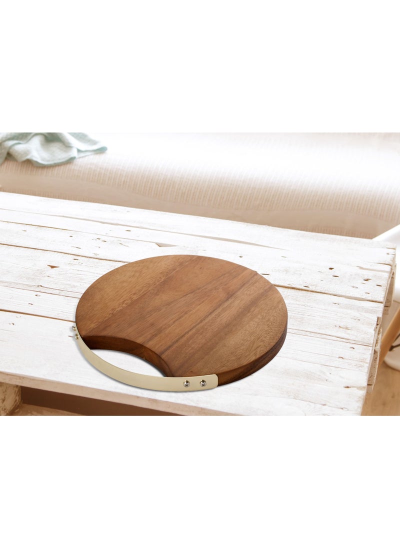 BILLI - Billi Acacia Wood Circular Round Cutting Board, Modern And Exquisite Design, For Any Kitchen, Food Preparation Tools For Kitchen Lovers - Image 1