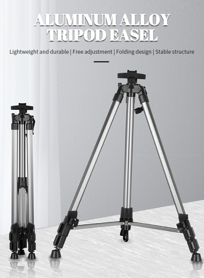 Retractable Foldable Drawing Stand with Fixed Buckle, Portable Aluminum Alloy Tripod Easel with Storage Bag, Stable Triangular Support Structure Art Easel, Ideal for Students, Professional Painters, - Image 2