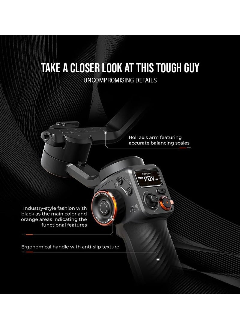 3-Axis Smartphone Gimbal Stabilizer with AI Tracker CCT/RGB Fill Light.Ideal for iPhone and Android this gimbal ensures smooth and stabilized video recording on the go.