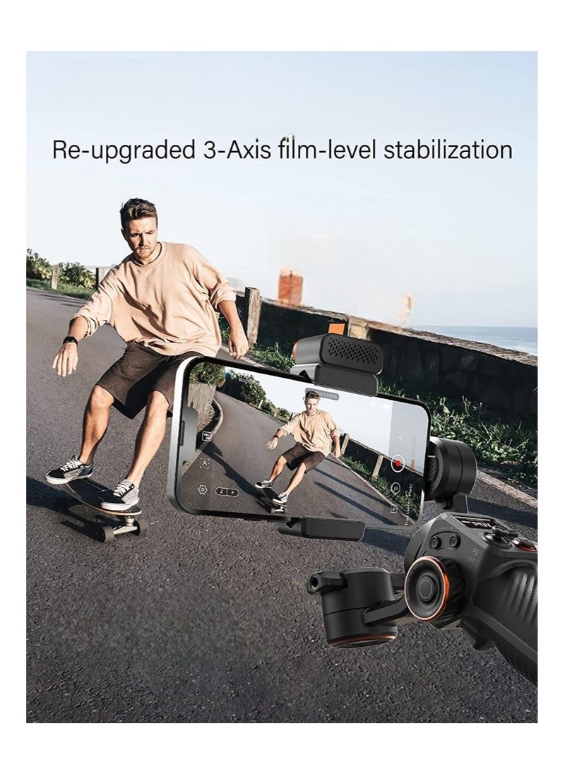 3-Axis Smartphone Gimbal Stabilizer with AI Tracker CCT/RGB Fill Light.Ideal for iPhone and Android this gimbal ensures smooth and stabilized video recording on the go.