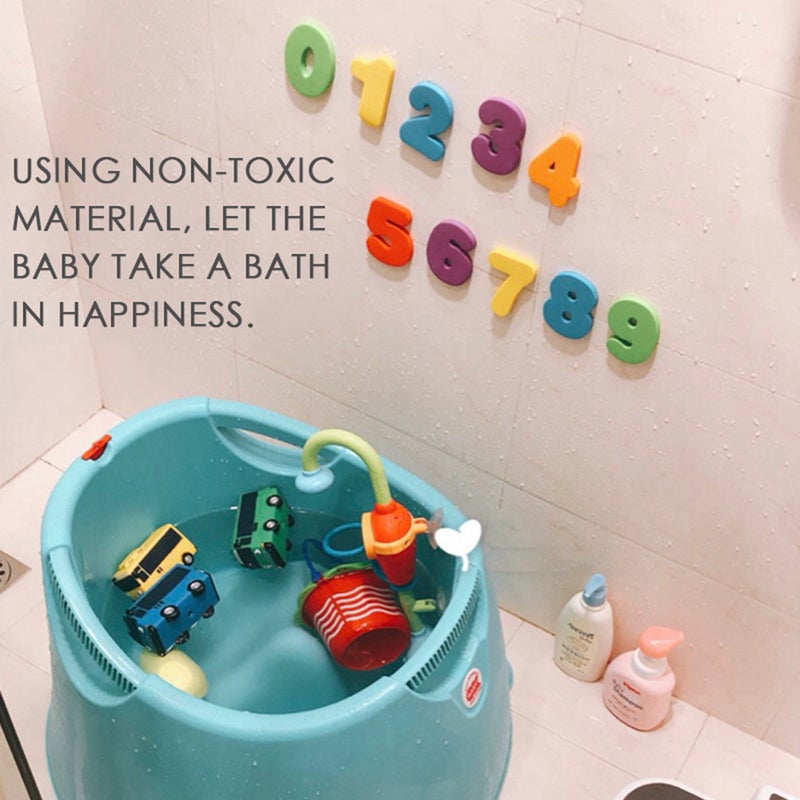 Bath Toy Organizer Bath Letters and Numbers Baby Bathing Toys Colorful Educational Bath Toys with Premium Bath Toy Storage Floating Toy 36 PCS ABC for Kids Children Babys - Image 5