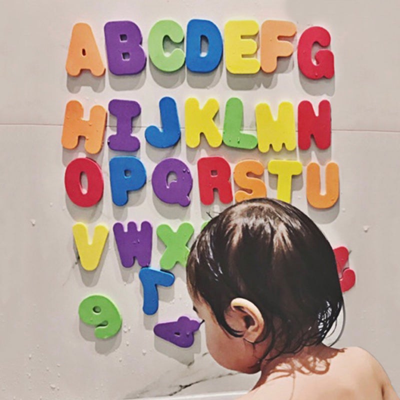 Bath Toy Organizer Bath Letters and Numbers Baby Bathing Toys Colorful Educational Bath Toys with Premium Bath Toy Storage Floating Toy 36 PCS ABC for Kids Children Babys - Image 3