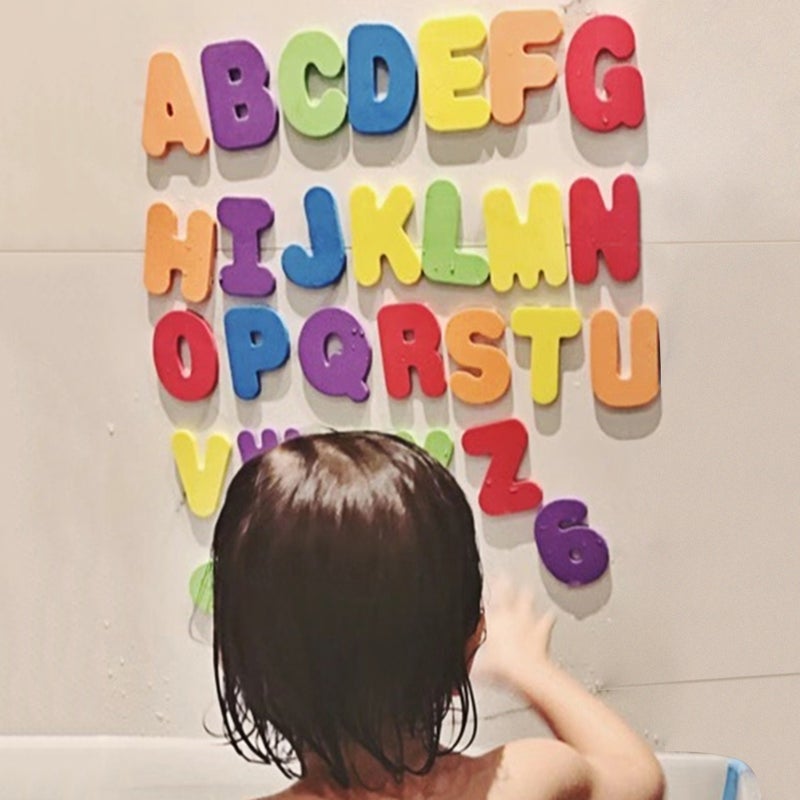 Bath Toy Organizer Bath Letters and Numbers Baby Bathing Toys Colorful Educational Bath Toys with Premium Bath Toy Storage Floating Toy 36 PCS ABC for Kids Children Babys - Image 4