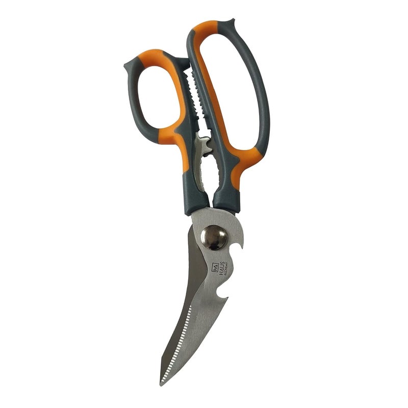 Haus Alchemy HeavyDuty Kitchen Scissors 5In1 Multipurpose Shears For ChickenFishMeatVegetablesBonesFlowersNutsHerbsAnd BbqSharp 2Cr14 Stainless Steel Blades Big Size GreyOrange - Image 1