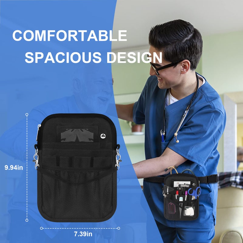 BOVKE Nurse Fanny Pack with Medical Gear Pockets, Tape Holder, Medical Bag Nurse Waist Pouch Organizer with Utility Storage for Stethoscopes, Bandage Scissors and Other Emergency Supplies, Black - Image 5