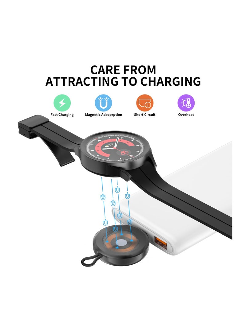 شاحن USB-C محمول لساعات سامسونج جالكسي، شحن لاسلكي مغناطيسي سريع لساعات جالكسي 6/6 كلاسيك/5/5 برو/4/4 كلاسيك/3/أكتيف 2، شاحن سفر مدمج - Image 4