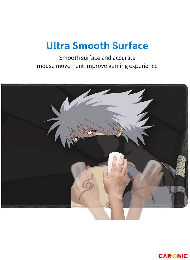CARONIC - Extended Gaming Mouse Pad with Stitched Edges Durable Non-Slip Natural Rubber Base  Waterproof Computer Keyboard Pad Mat For Esports Pros Gamer Desktop Office Home Naruto - Image 1