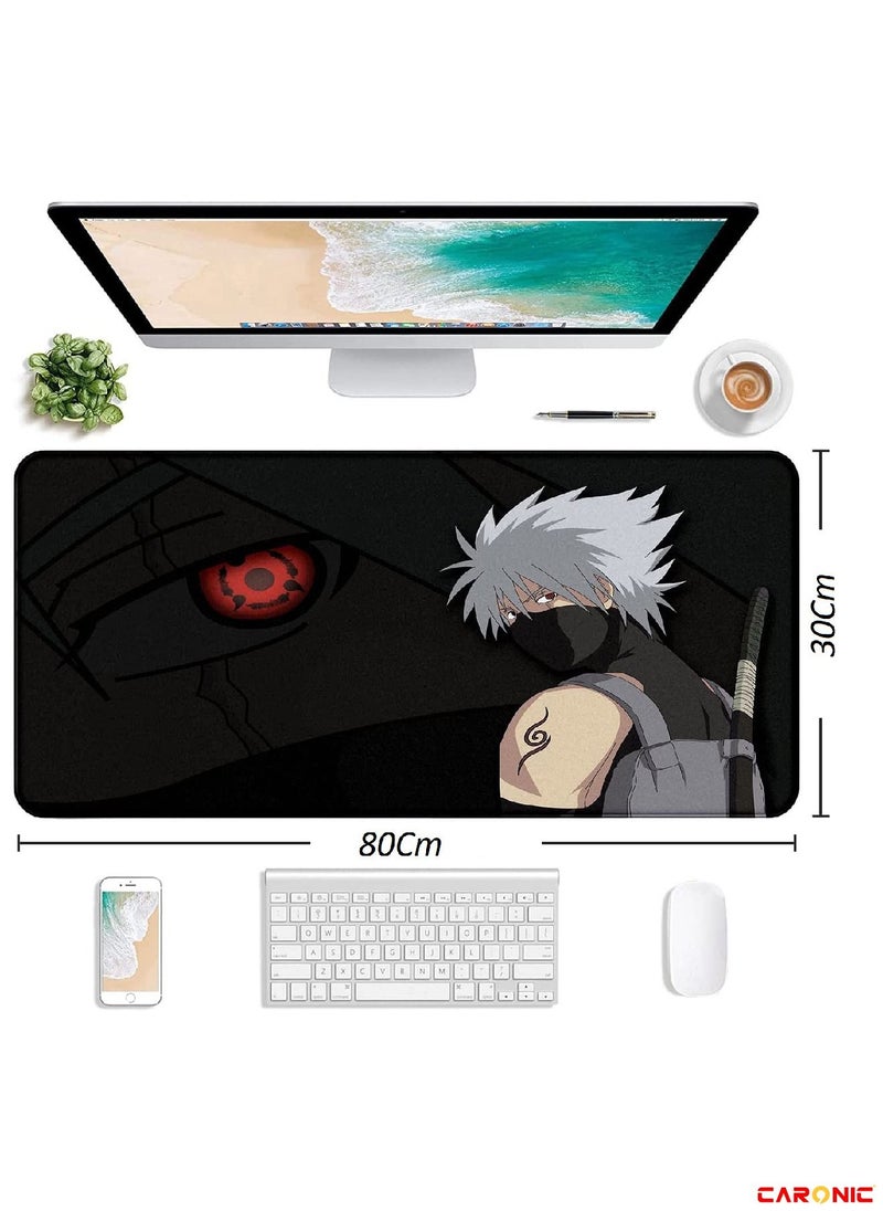CARONIC - Extended Gaming Mouse Pad with Stitched Edges Durable Non-Slip Natural Rubber Base  Waterproof Computer Keyboard Pad Mat For Esports Pros Gamer Desktop Office Home Naruto - Image 1