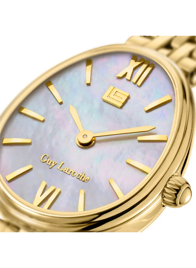 Guy Laroche Yellow Gold Lauren Yellow Gold Plated Stainless Steel Bracelet Analog Watch for Women, 26mm for Women | Best Price UAE