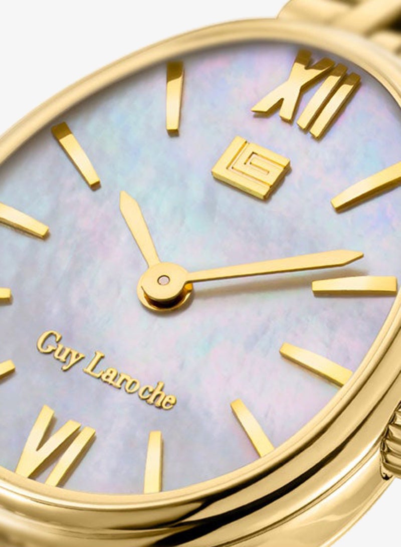 Guy Laroche Lauren Yellow Gold Plated Stainless Steel Bracelet Analog Watch for Women, 26mm - Image 4