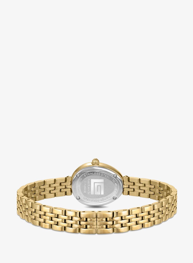 Guy Laroche Lauren Yellow Gold Plated Stainless Steel Bracelet Analog Watch for Women, 26mm - Image 3