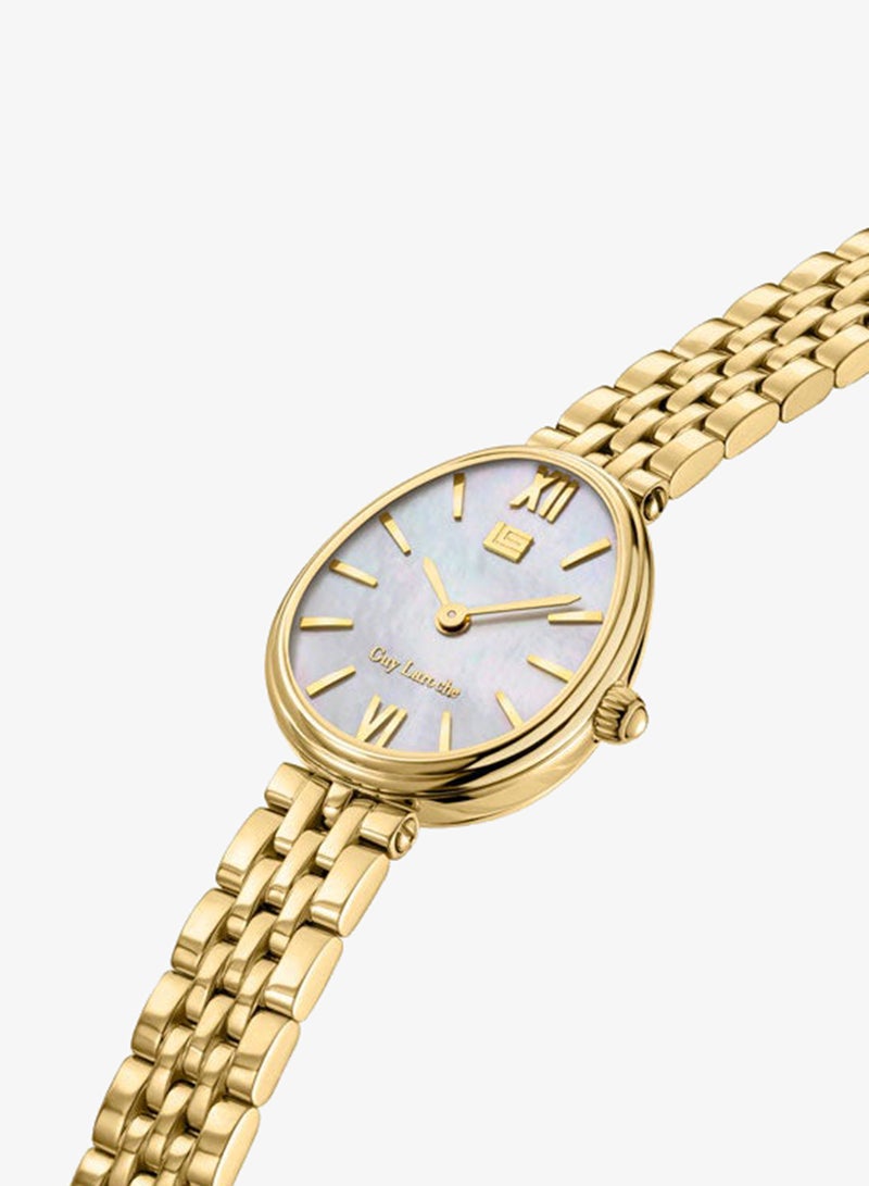 Guy Laroche Lauren Yellow Gold Plated Stainless Steel Bracelet Analog Watch for Women, 26mm - Image 2