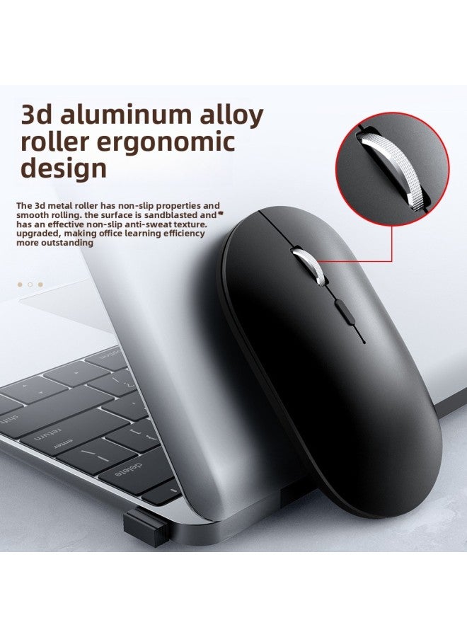 Loquat X2 Dual-Mode Bluetooth Wireless Mouse Rechargeable For Huawei For Apple Notebook Tablet Silent Metal Mouse-Color:X2 Single Mode 2.4g Black (private Model Upgraded Version) - Image 4