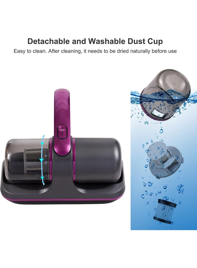 ACLIX Compact Mattress Vacuum Cleaner – 100W Handheld Cordless with UV Light, 8000Pa Suction, and 250ml Dust Collection - Image 4