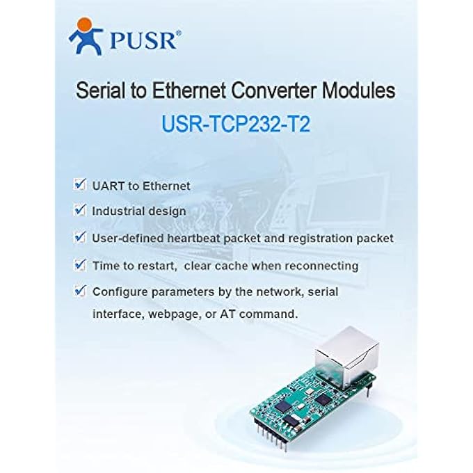 PUSR (PRICE FOR 4 PCS) SERIAL TO RJ45 MODULE UART TTL TO ETHERNET TCPIP CONVERTER SUPPORT DHCP AND DNS USR-TCP232-T2 - Image 2