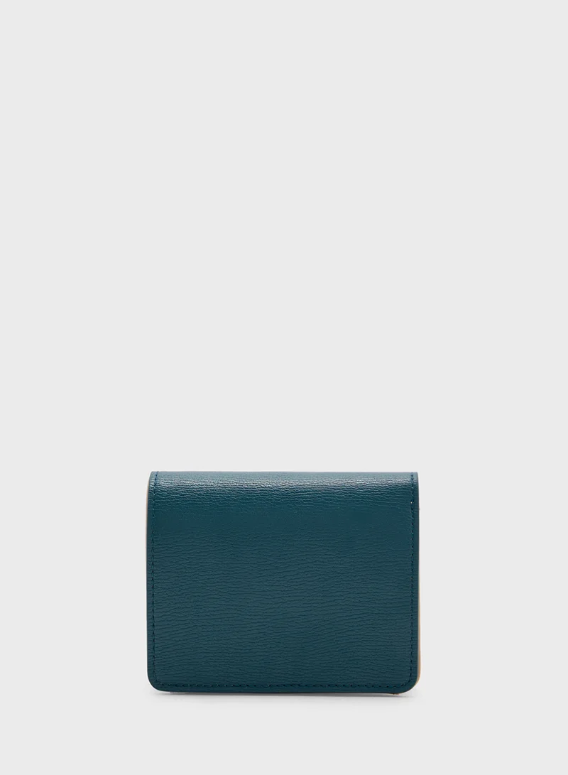 Love Moschino Logo Detailed Flap Over Wallet