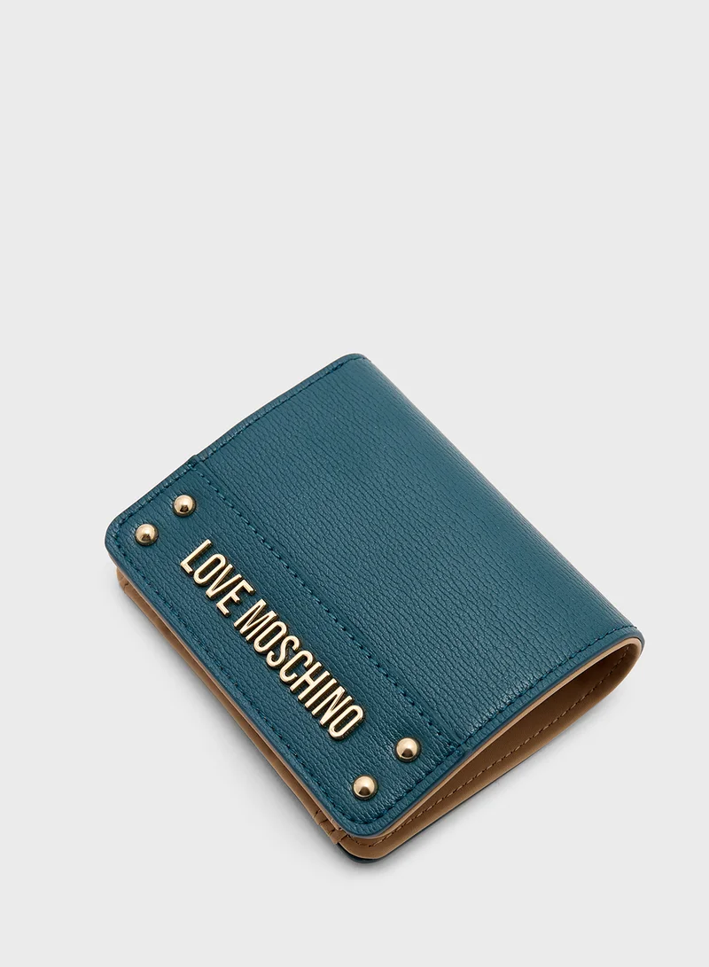 Love Moschino Logo Detailed Flap Over Wallet