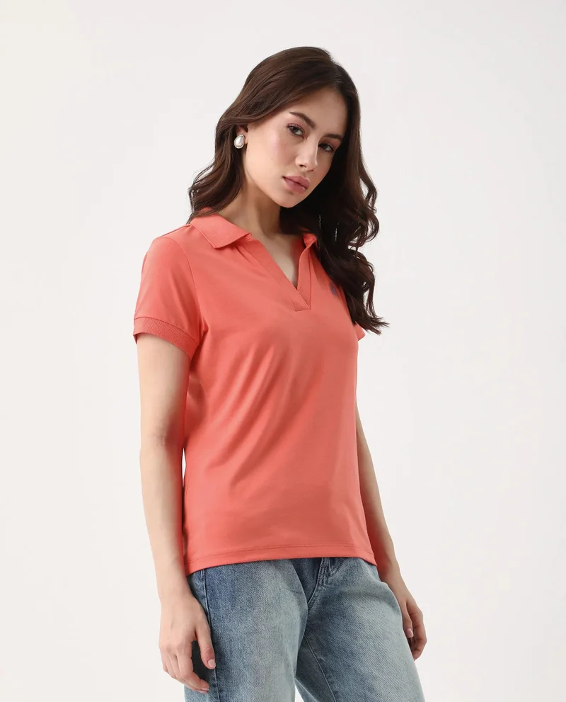 Rareism Women's Short Sleeve Plain Polo