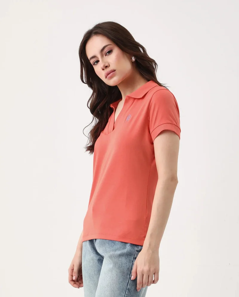 Rareism Women's Short Sleeve Plain Polo