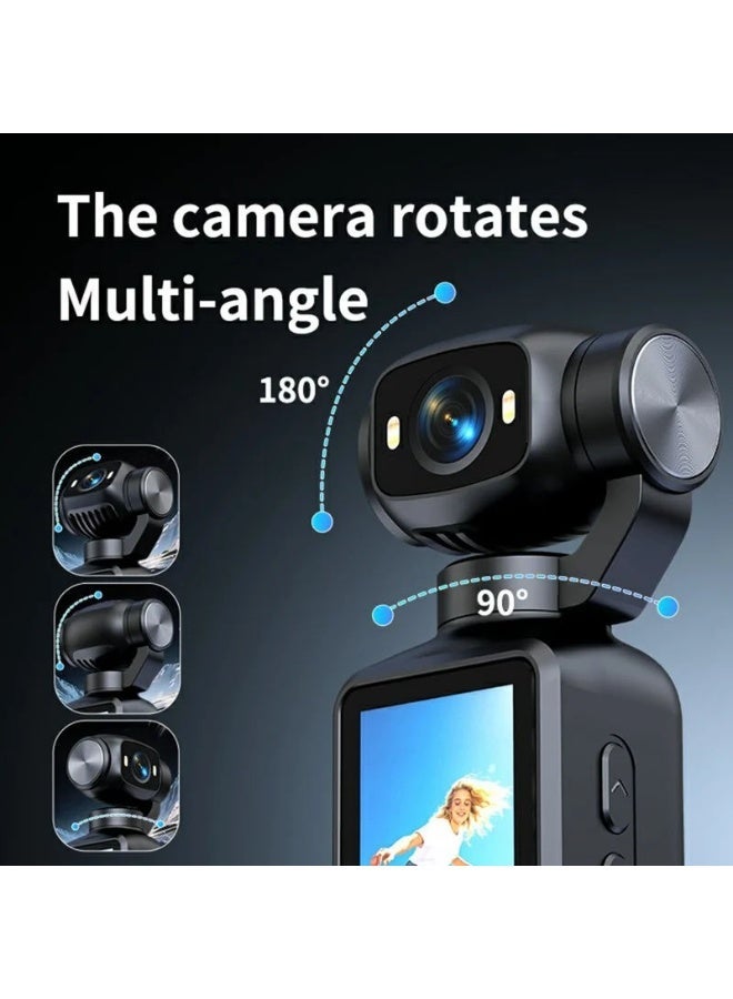 ELTRAZONE LK032 4K Auto Focus Action Camera with Fill Light, 200fps Slow Motion Video, Time-Lapse Photography, Deep Black Pocket Vlog Camera, Compact Portable Digital Video Camera for Travel, Cycling, Outdoor Sports, Vlogging & Content Creation - Image 4