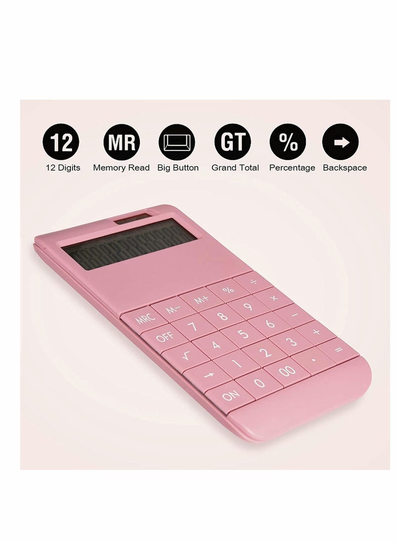 Excefore Basic Standard Calculator EC02CL-PN for Business, School & Office Use, Electric Digital Smart Calculator - Pink  - Image 2
