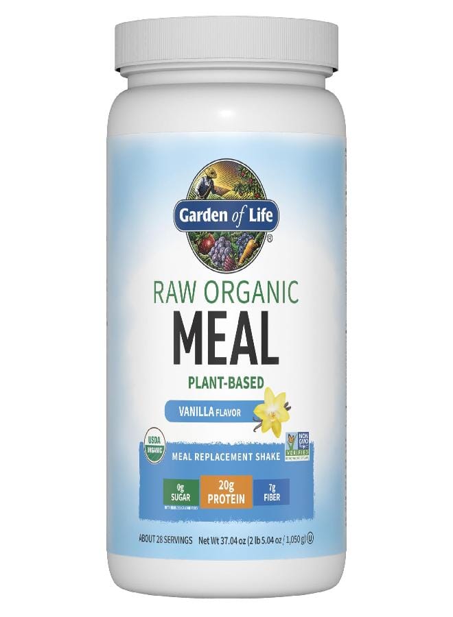 Garden of Life Meal Replacement Shakes, Vegan Raw Organic Protein Powder, Vanilla Protein Powder with Plant Based Pea Protein, Sprouts, Greens, Probiotics, Dairy Free 28 Servings - Image 1