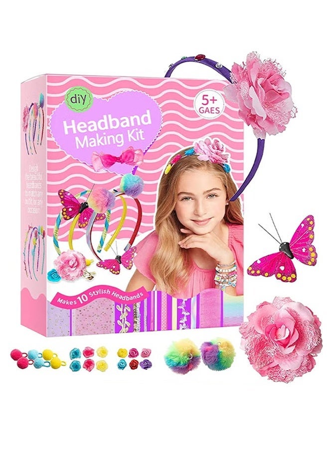 Jamal Headband Making Kit For Girls - Arts & Crafts Gift - Make Your Own Fashion Headbands For Kids - Diy Hair Accessories Set - Gift For Ages 5-12 Year Old Girl - Little Kids Art & Craft Gifts - Image 1