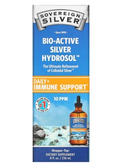 Sovereign Silver Bio-Active Silver Hydrosol Dropper-Top Daily + Immune Support 10 PPM 8 fl oz (236 ml) 