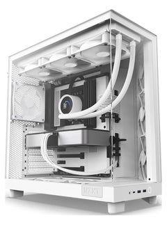 NZXT NZXT H6 Flow Compact Dual-Chamber Mid-Tower Airflow Case - White | CC-H61FW-01  - Image 1