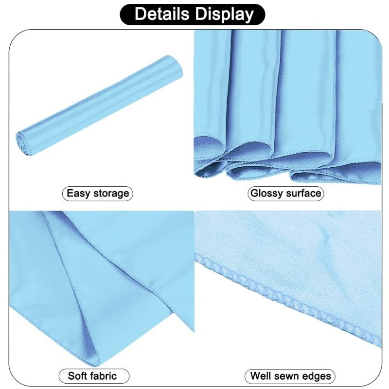 Light Blue Satin Table Runner 12 Pack 12 X 108 Inch Polyester Satin Table Scarf - Machine Washable Wrinkle-Resistant Table Overlay For Wedding Banquet Party Decor - Image 5