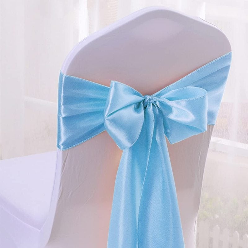 Light Blue Satin Table Runner 12 Pack 12 X 108 Inch Polyester Satin Table Scarf - Machine Washable Wrinkle-Resistant Table Overlay For Wedding Banquet Party Decor - Image 2