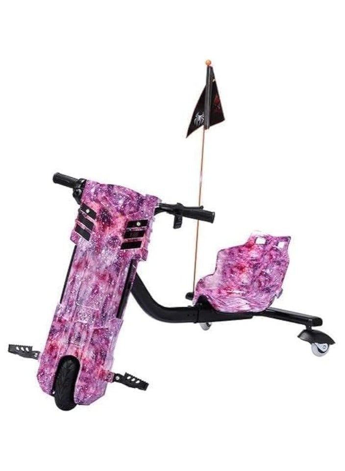 البدر سكوتر كهربائي دريفتينج 36 فولت مع مجموعة وسادة خوذة، وسادات للركبة والمرفق، 3 سرعات، دريفت كبير الحجم اضواء LED وبلوتوث هيكل صلب، وردي، من البدر - Image 3