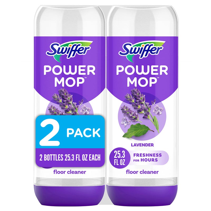 Swiffer Power Mop Refill Solution, Floor Cleaner for Mopping Tile, Vinyl, Laminate, Wood in Home, Bathroom, Kitchen, All Purpose Multi-Surface Solution for Floor Cleaning, Lavender Scent, 50.6oz - Image 1