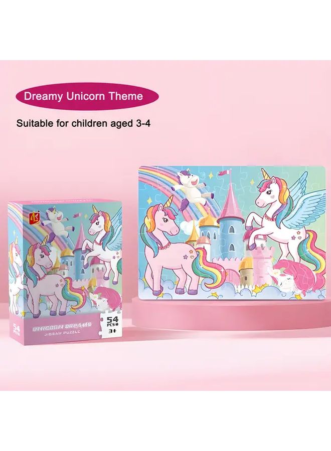 لغز الفانتازيا يونيكورن - ٥٤ قطعة كبيرة - لعبة تعليمية للفتيات من عمر ٣ سنوات فما فوق - Image 2