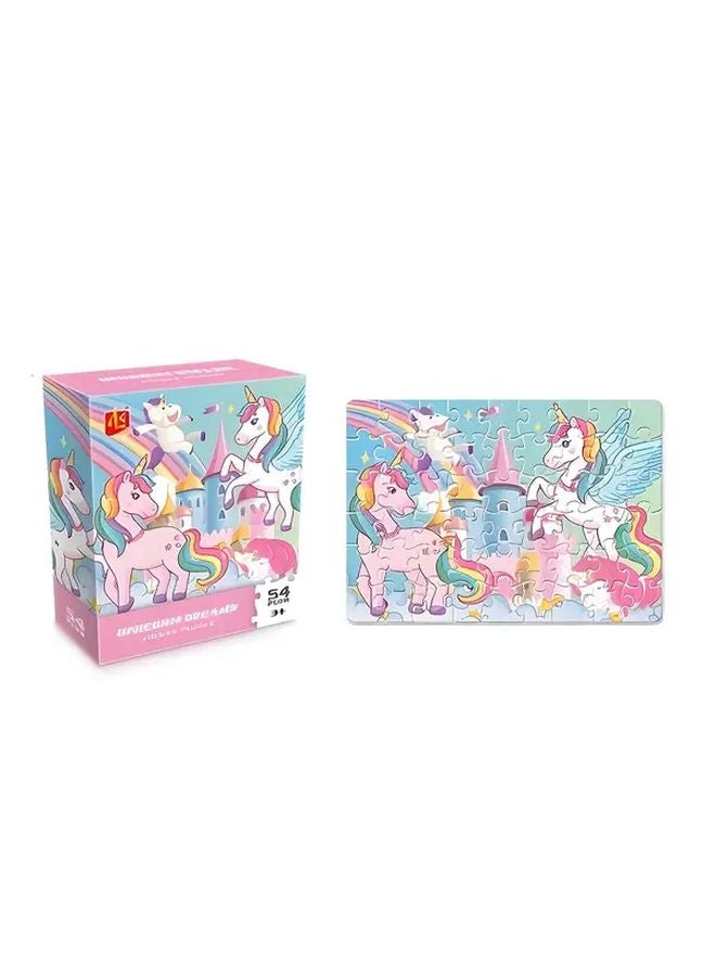 لغز الفانتازيا يونيكورن - ٥٤ قطعة كبيرة - لعبة تعليمية للفتيات من عمر ٣ سنوات فما فوق - Image 4