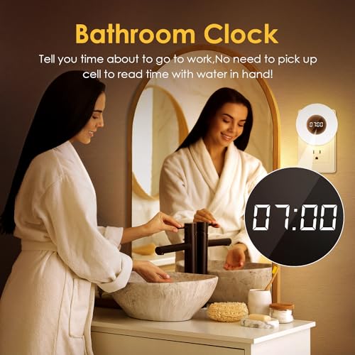 One Fire Kids Night Light Plug in with Clock, Dimmable+3 Light Colors+Remote Nightlight+Timing Light, 90 Lumen Toilet Lights Timer, Plug in Night Lights for Wall Socket, Night Lights Plug into Wall Kids - Image 3