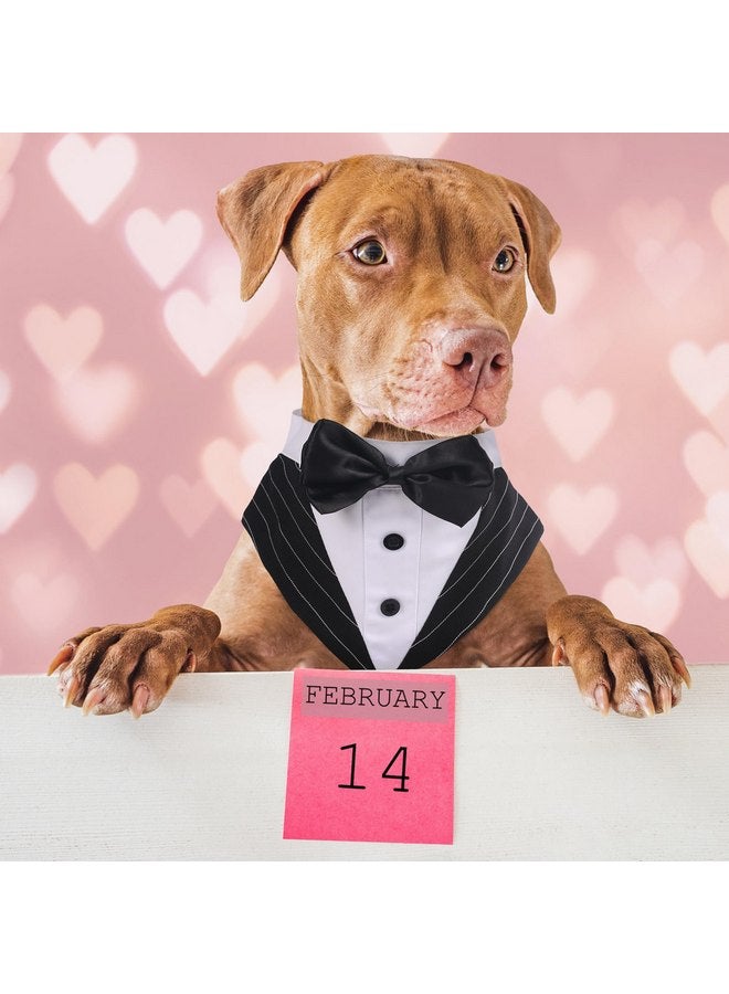 بوماي بوريتي بدلة توكسيدو للكلاب الكبيرة من PUMYPOREITY، طقم بدلة توكسيدو للكلاب وباندانا، ملابس زفاف رسمية للكلاب، ملابس رجالية للكلاب مع ربطة عنق لحفلات الزفاف وعيد الحب وعيد الميلاد وعيد الميلاد، قطعتان/عبوة، مقاس XL، مخطط - Image 2