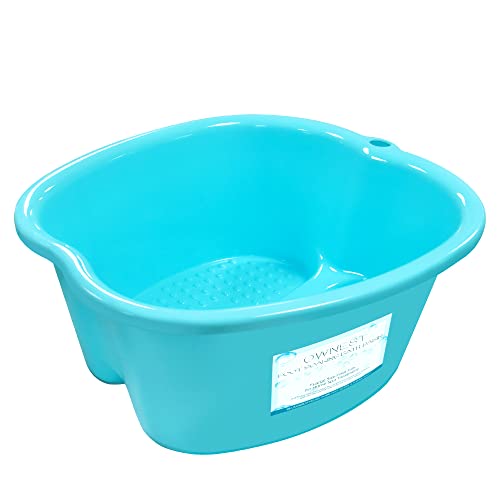 Ownest Foot Bath Spa,Water Spa and Foot Massage, Sturdy Plastic Foot Basin for Soaking Foot,Toe Nails, and Ankles,Pedicure,Portable Foot Tub-Blue - Image 1