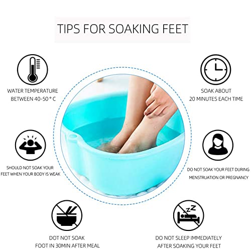 Ownest Foot Bath Spa,Water Spa and Foot Massage, Sturdy Plastic Foot Basin for Soaking Foot,Toe Nails, and Ankles,Pedicure,Portable Foot Tub-Blue - Image 4
