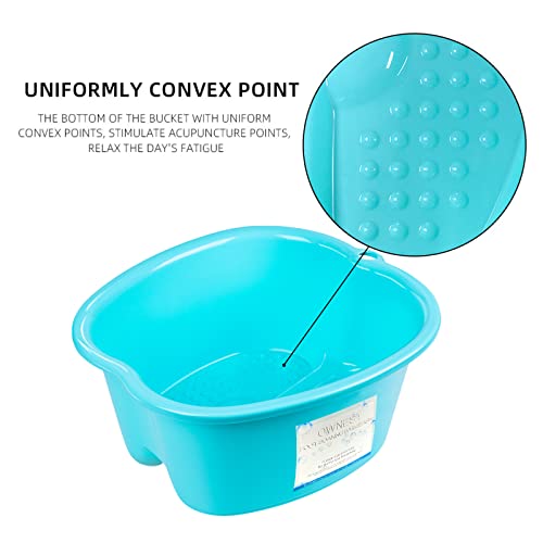 Ownest Foot Bath Spa,Water Spa and Foot Massage, Sturdy Plastic Foot Basin for Soaking Foot,Toe Nails, and Ankles,Pedicure,Portable Foot Tub-Blue - Image 3