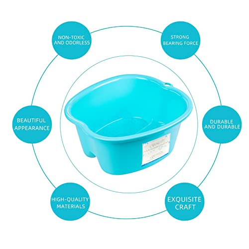 Ownest Foot Bath Spa,Water Spa and Foot Massage, Sturdy Plastic Foot Basin for Soaking Foot,Toe Nails, and Ankles,Pedicure,Portable Foot Tub-Blue - Image 5