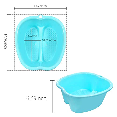 Ownest Foot Bath Spa,Water Spa and Foot Massage, Sturdy Plastic Foot Basin for Soaking Foot,Toe Nails, and Ankles,Pedicure,Portable Foot Tub-Blue - Image 2