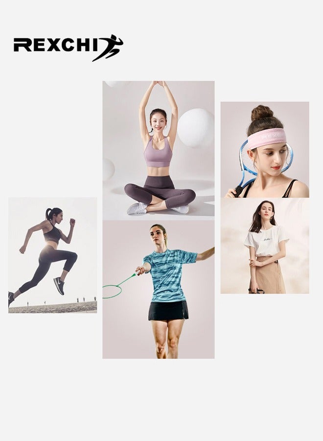 REXCHI Headbands Sweatbands for Women Workout, Women's Fashion Non Slip Stretchy Headband, Moisture Wicking Widen Sweatband for Fitness Exercise Sports Running Athletic Yoga, Pink - Image 5